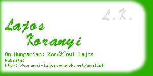 lajos koranyi business card